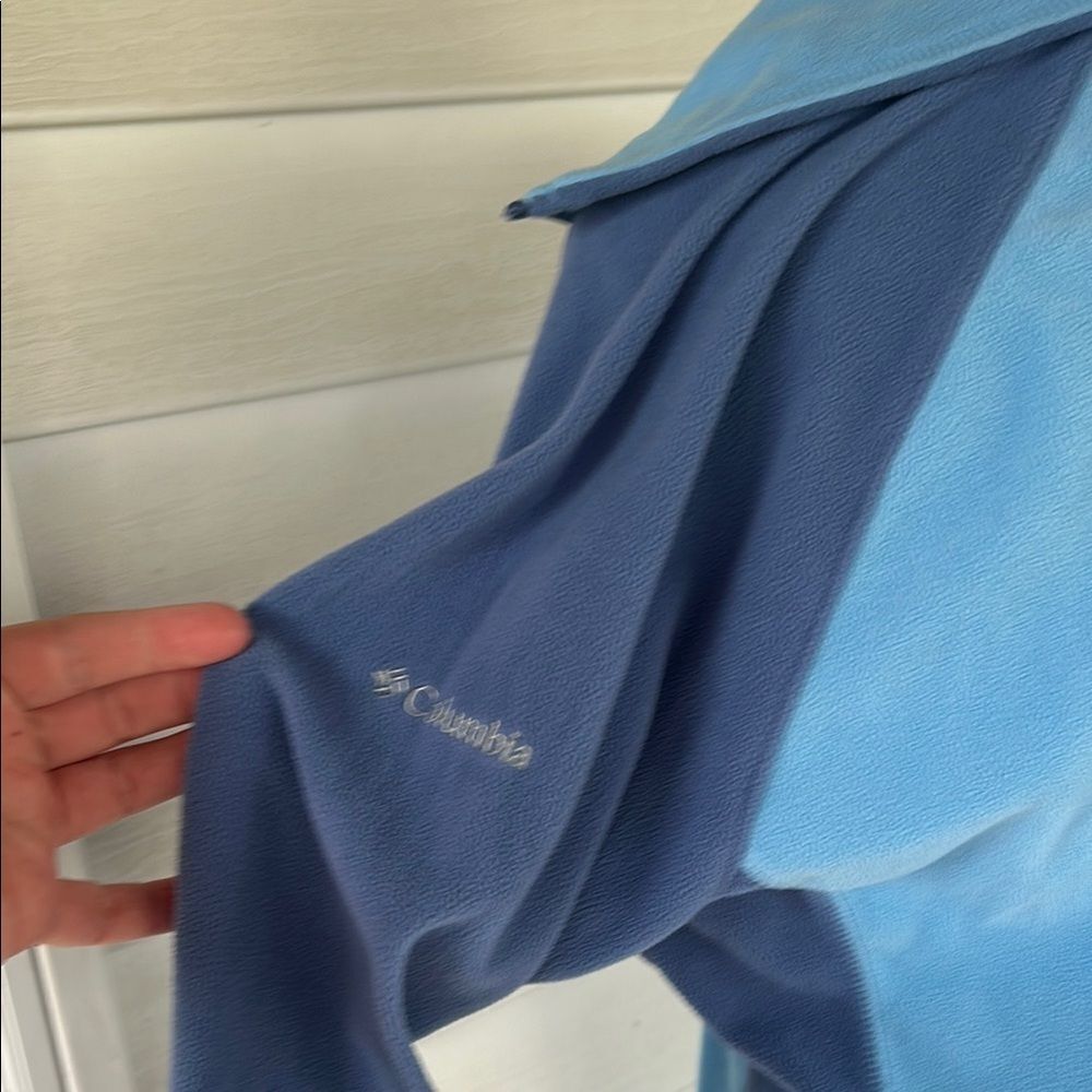 Women’s  Blue Quarter-Zip Sweater - Picture 6 of 6